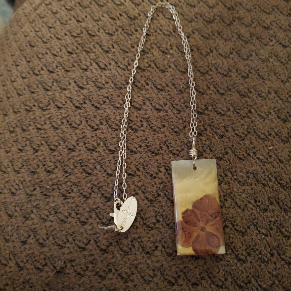 Pressed flower necklace